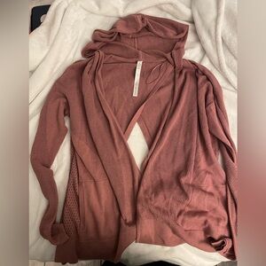 lululemon athletica Dusty Rose Hooded Knit Cardigan